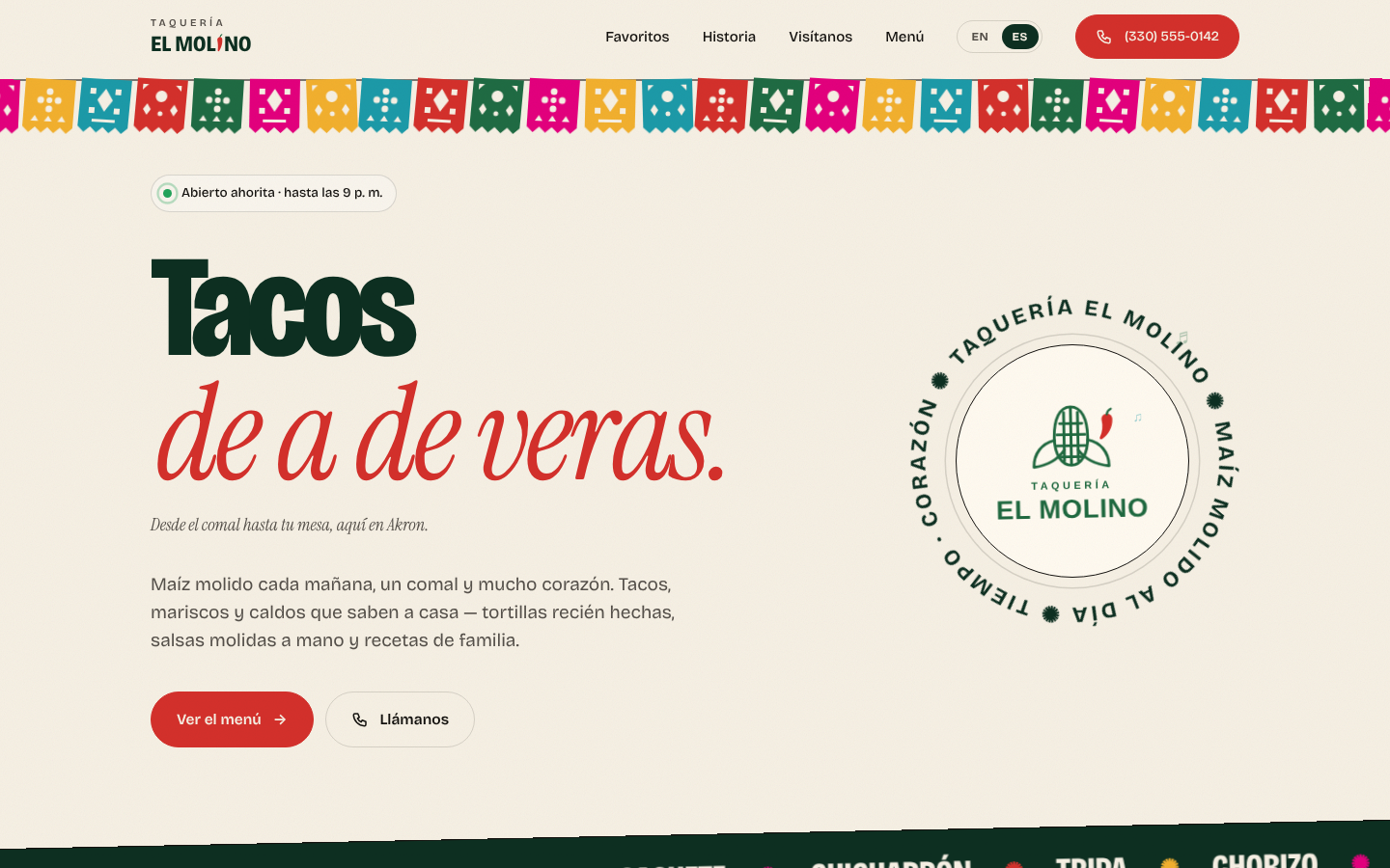 Portada del concepto Taquería El Molino en computadora